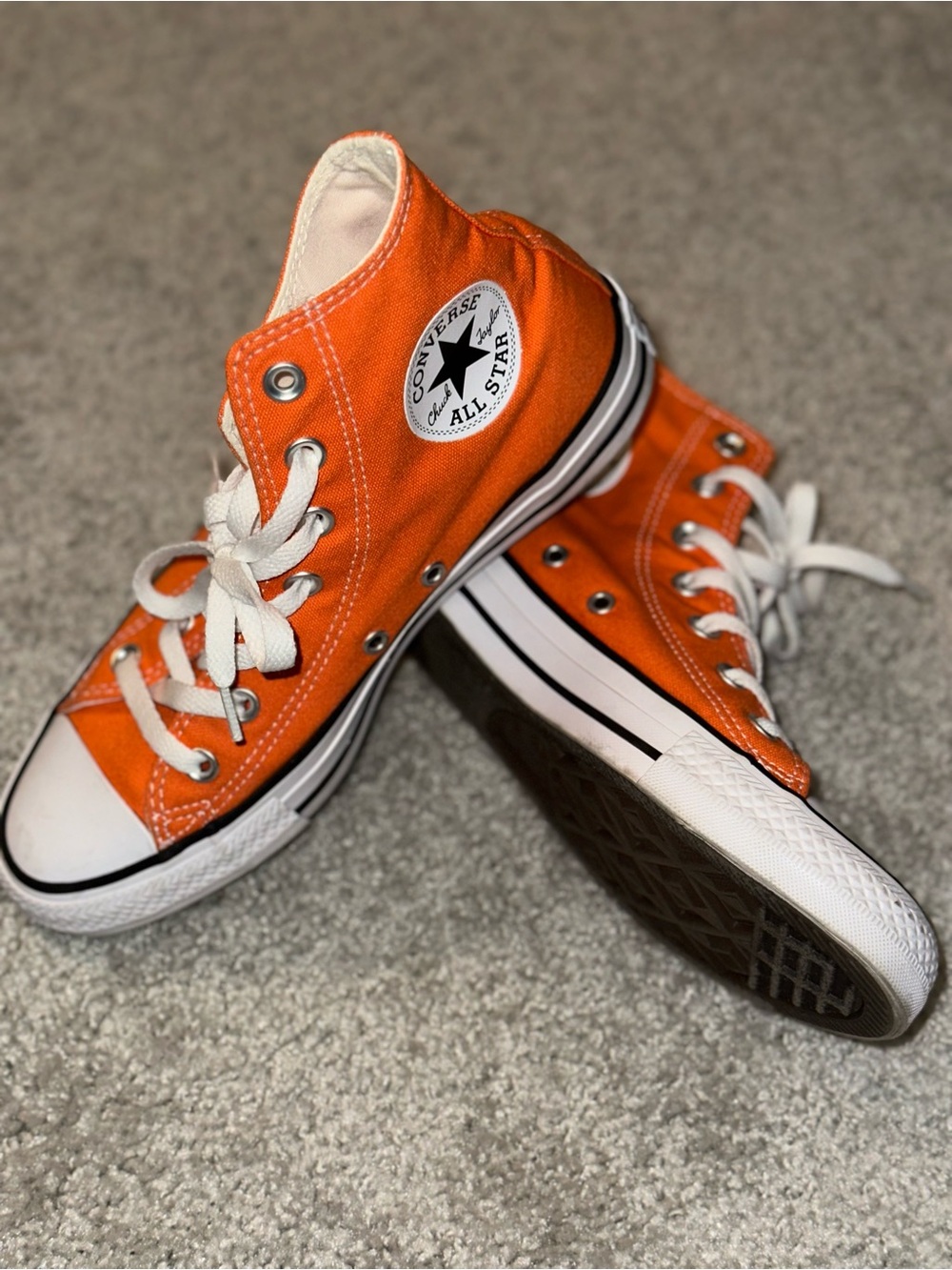Converse Orange High Top All Star Sneakers